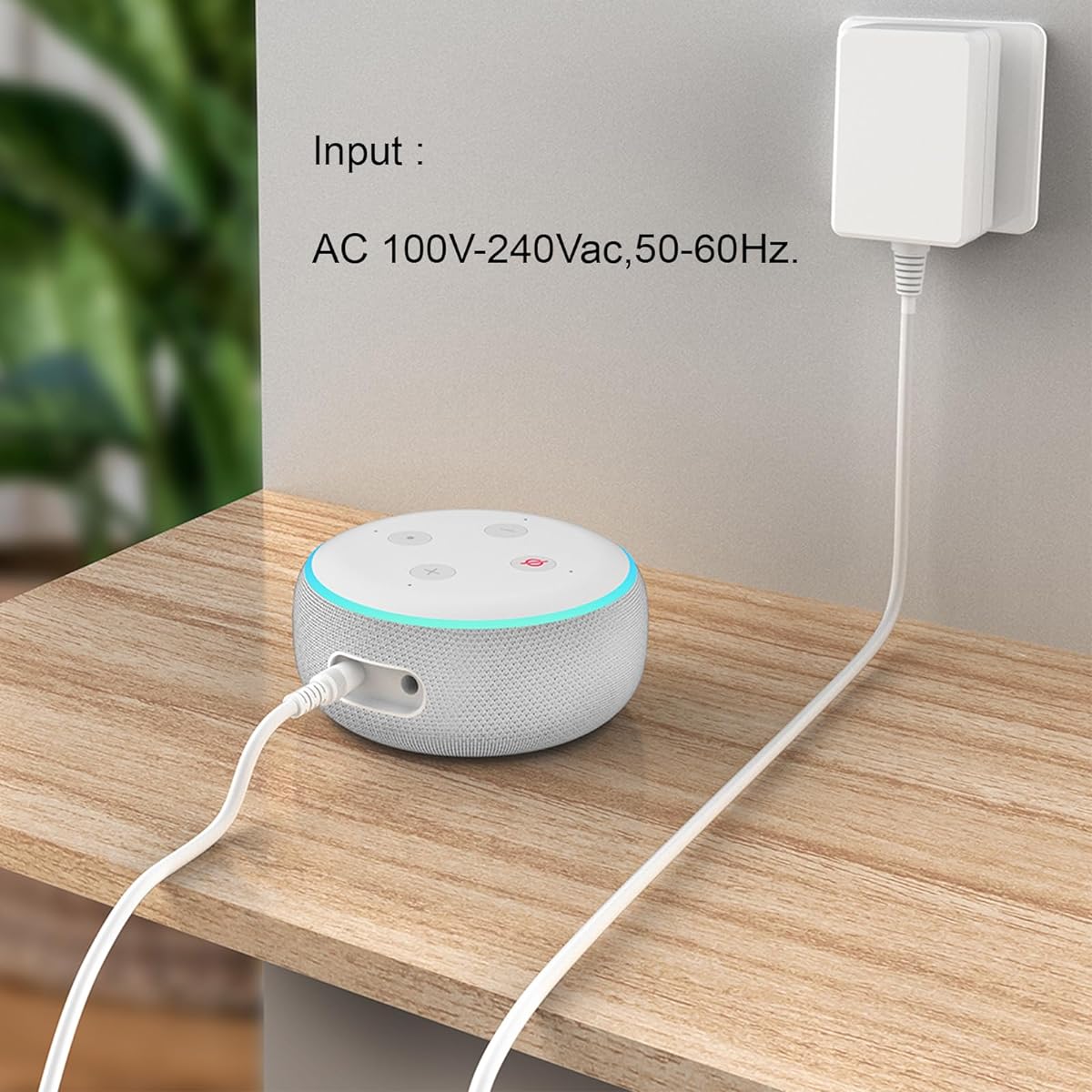 15W White Power Adapter Echo Dot (3rd Generation) Echo Dot with Clock Echo Show 5 Echo Spot Power Cord Charger Supply