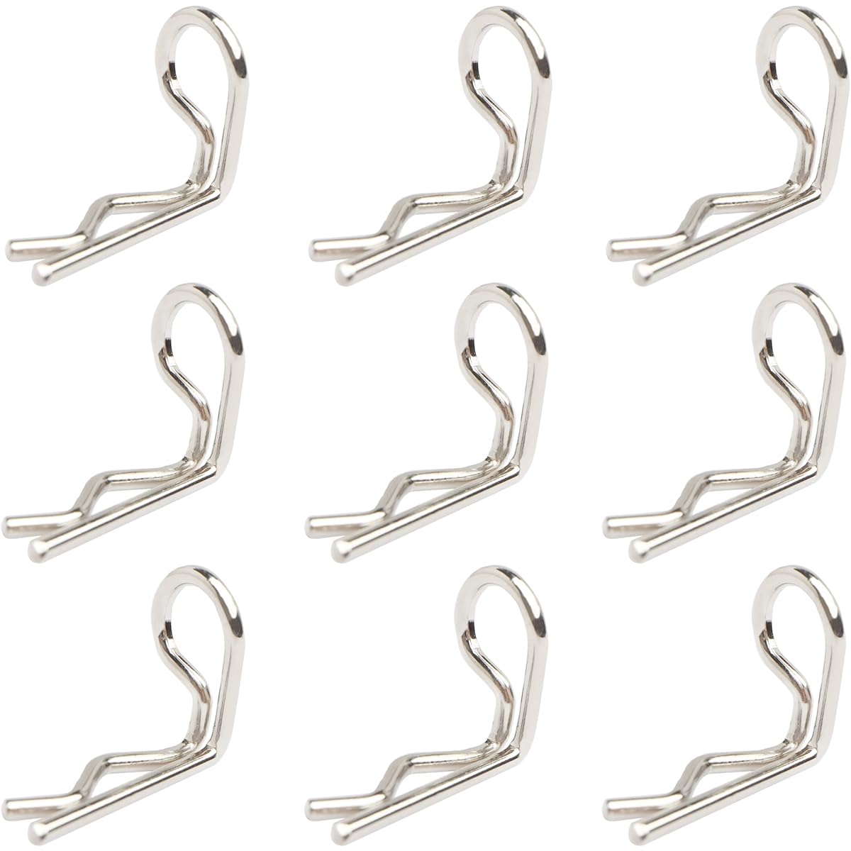 GDOOL 30Pcs 90 Degree Angle 1mm Body Clips Bent Spring Loaded Pins for All 1/16 1/18 1/20 Scale Model Cars Trucks Crawlers Trucks (Silver)