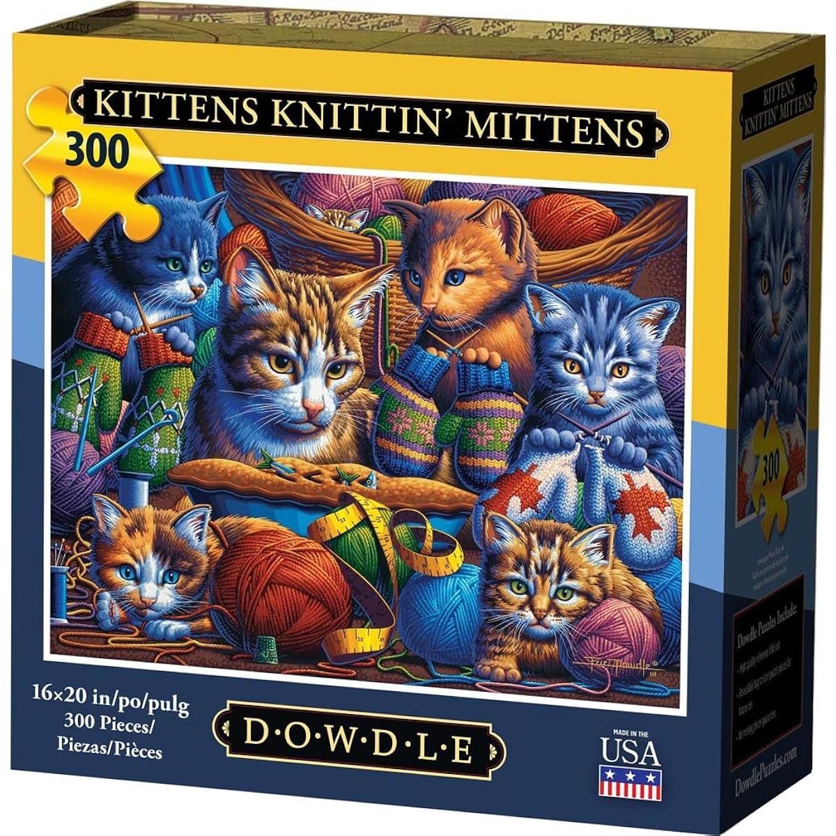 Dowdle Jigsaw Puzzle - Kittens Knittin' Mittens - 300 Pieces