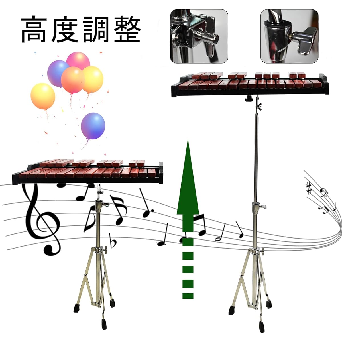 Enhong 25-note xylophone tabletop xylophone percussion with 2 mallets (25-note xylophone with stand)