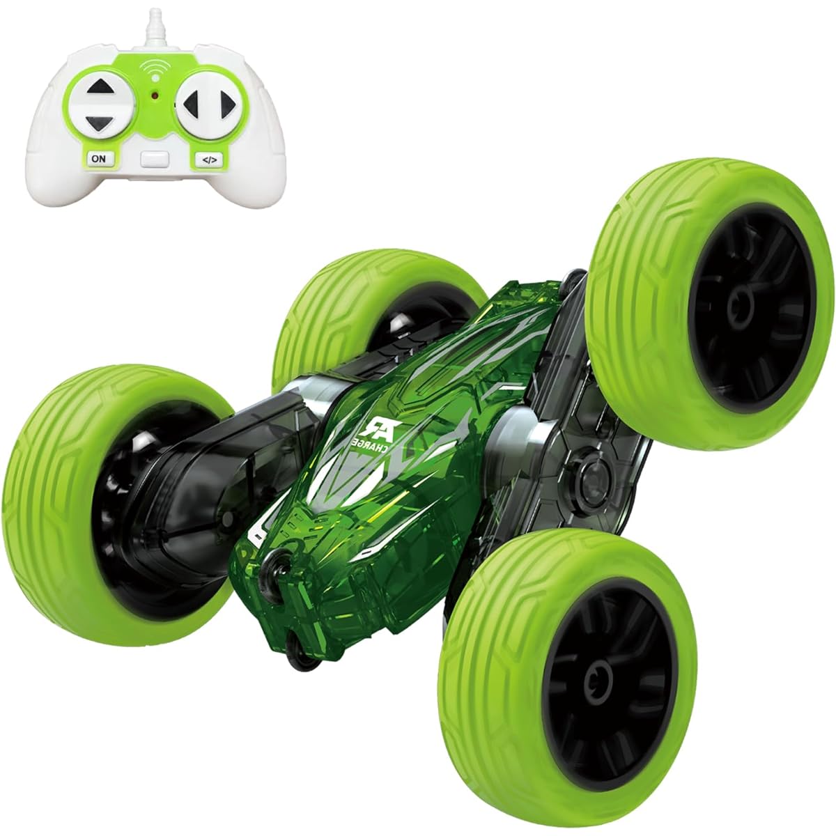 LFOLUSU RC Stunt Car for Kids, Mini Remote Control Car Double Sided 360° Flip Rotating Toy 4WD 2.4GHz with LED Lights for Adults Boys Girls Kids Gifts with 2 Rechargeable Batteries
