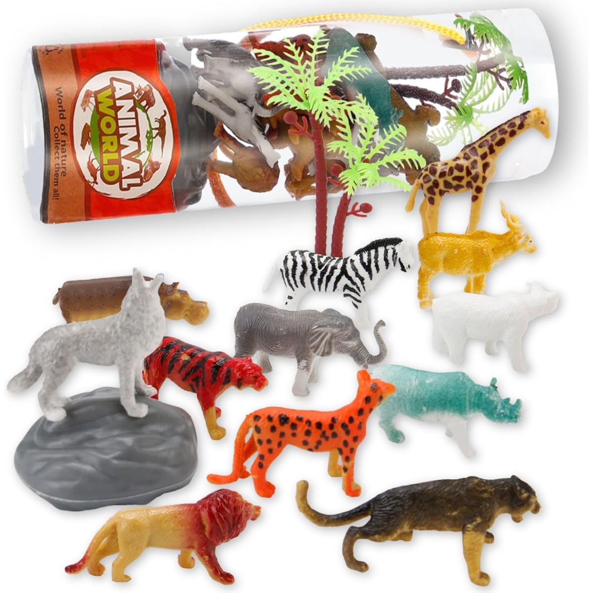 6 Pack Small Animal Figure Toys, 78 Pcs Realistic Mini Dinosaurs Insects Sea Farm Reptiles Wild Jungle Zoo Plastic Tiny Creatures Playset Cake Topper Party Favors for Kids Toddlers