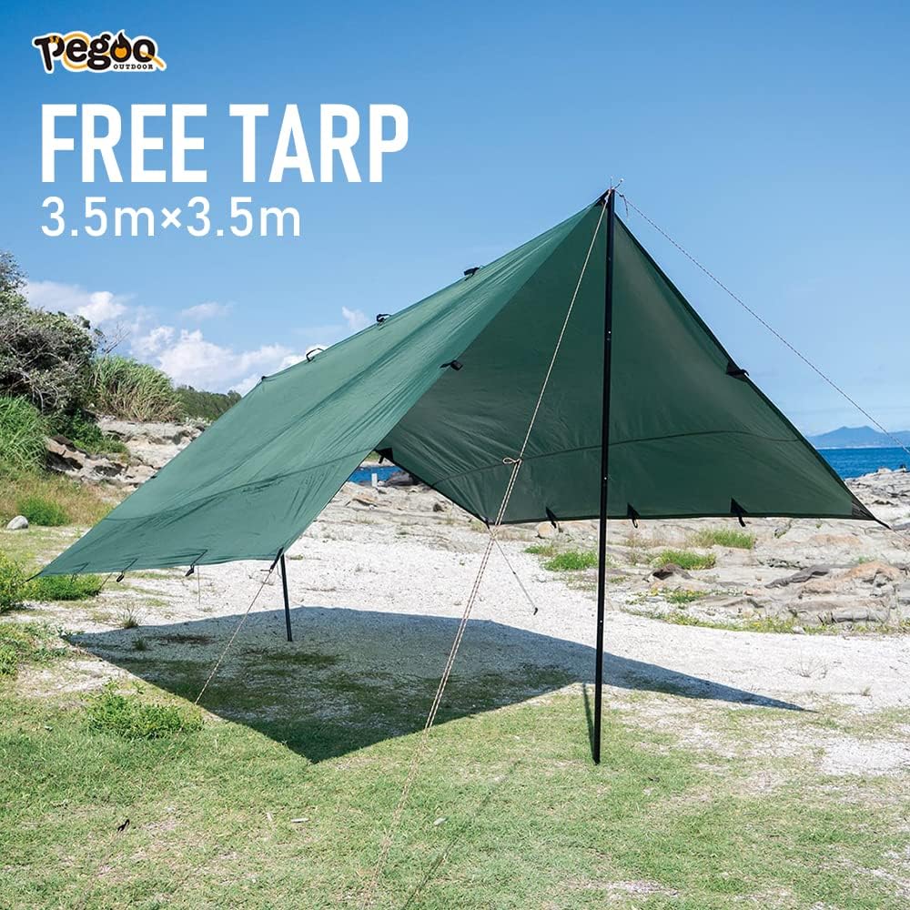 P pegoo Free Tarp FREE TARP (3.5m x 3.5m) Square Tarp/Open Tarp Outdoor