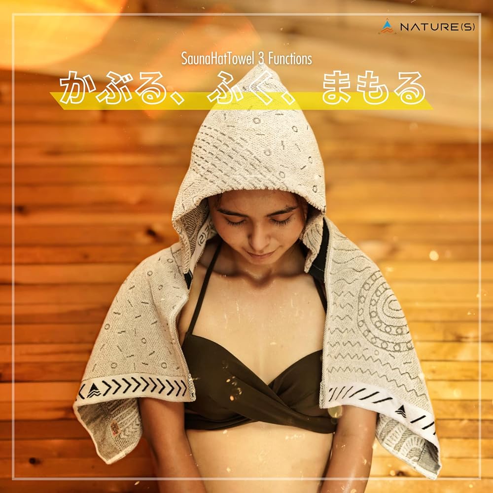NATURE(S) Sauna Hat Sauna Imabari Sauna Cap Unisex Men Women Towel Parka Outdoor Festival Towel Sports Towel Sauna Goods Made in Japan