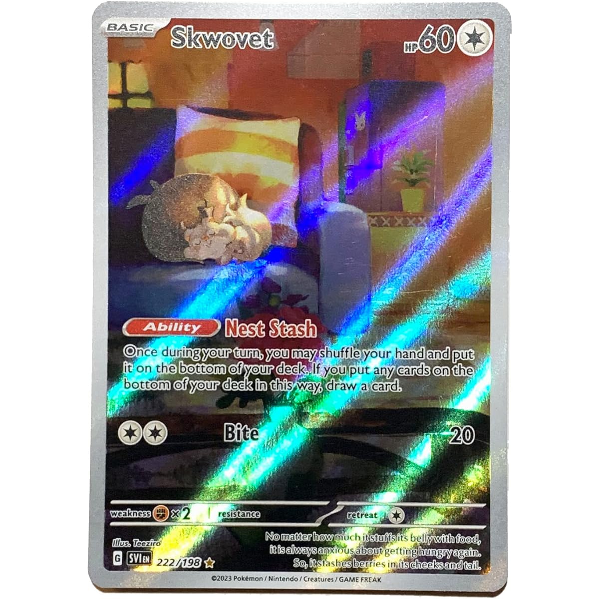 Pokemon - Skwovet 222/198 - Scarlet & Violet - Illustrator Rare - Holoful Art
