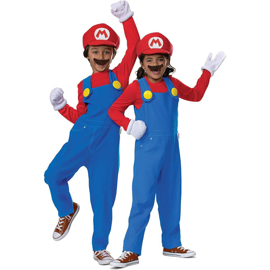 [Disguise] Mario Costume for Kids, Official Super Mario Bros. Costume Accessories, Kids Size (7-8)