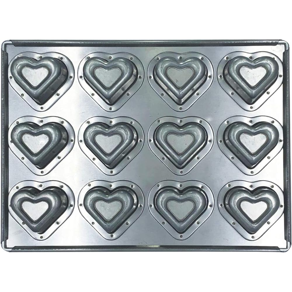 Matsunaga Seisakusho Silicone Processed Silver Double Heart Top Plate 12P MS26