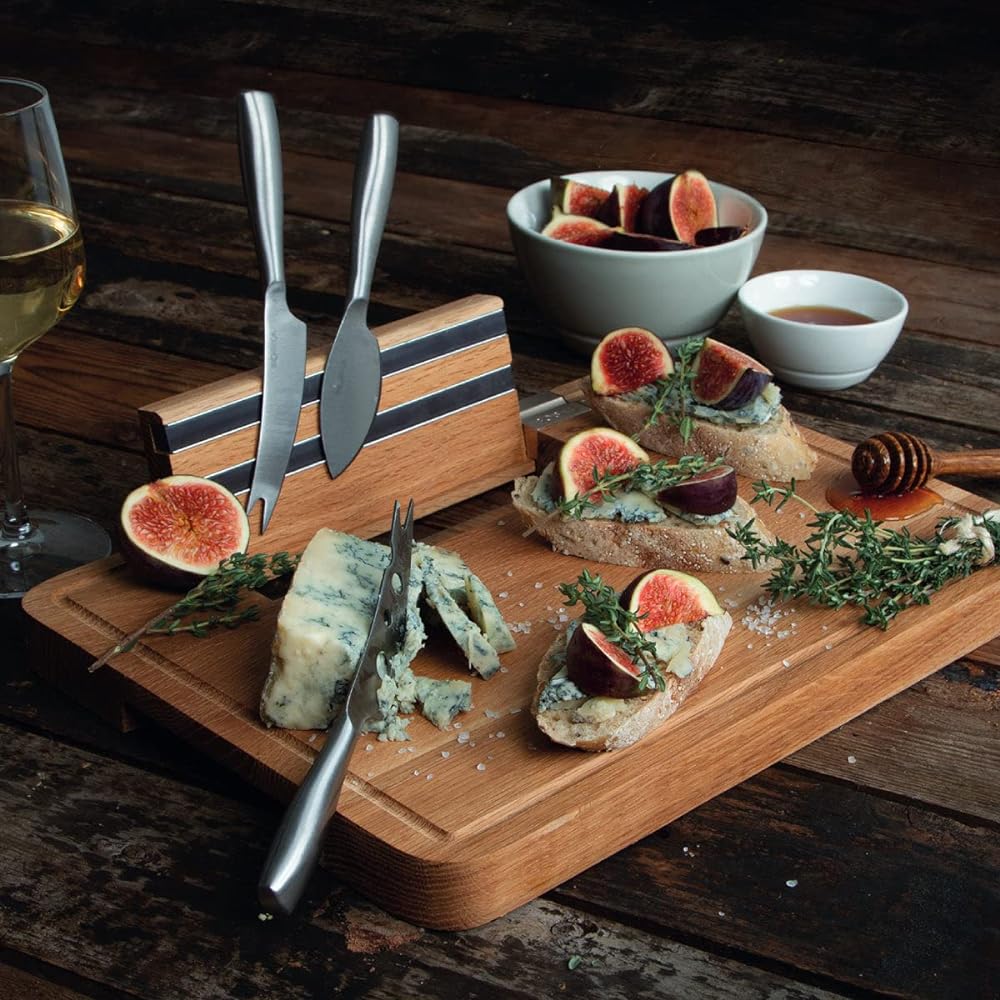 BOSKA Cheese Knife Stainless Steel/Wood 34.2x25x3.7cm Cheese Knife & Magnetic Board Set 320083