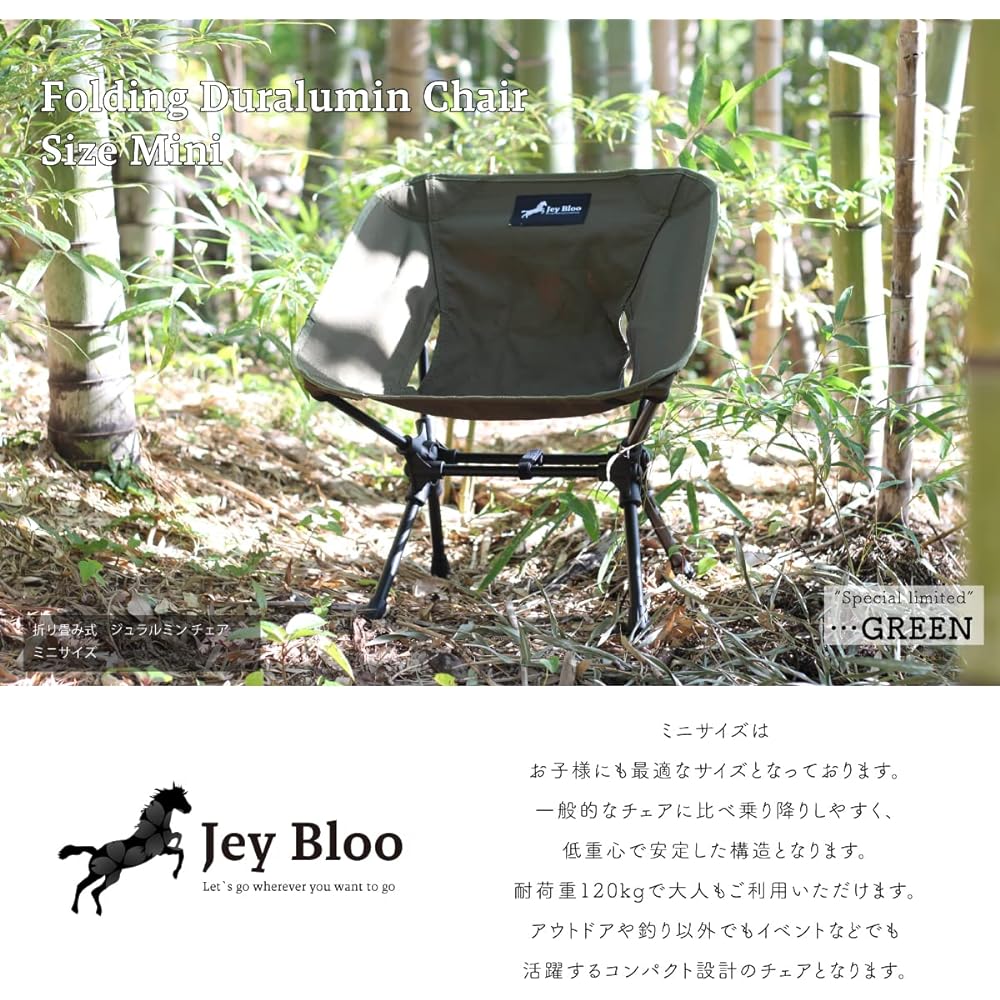 Jey Bloo Folding Duralumin Chair Mini No.330 Mini Low Chair