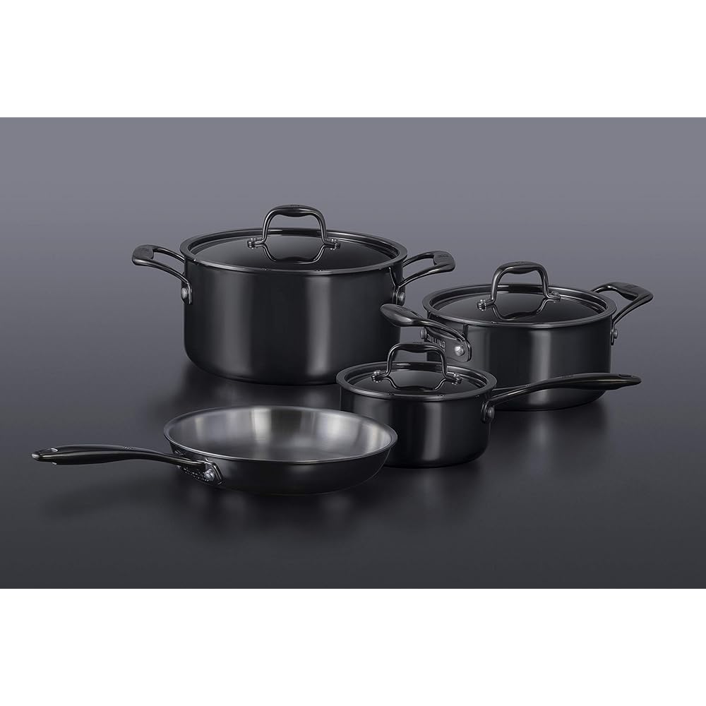 Zwilling "Nero Stew Pot 20cm 3.0L Black Coating" Two Hand Pot Stainless Steel with Lid IH Compatible 10 Year Warranty [Authorized Japanese Product] 64432-200