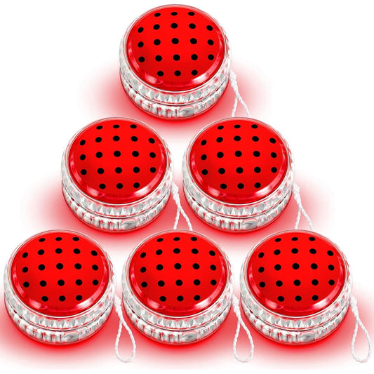 24pcs LED Light Up Ladybug Yo-Yos Bulk for Kids Beginner Level Responsive Balls with String Plastic Bearing Balls Birthday Party Favors Gifts Classroom Giveaways Goodie Bag Fillers