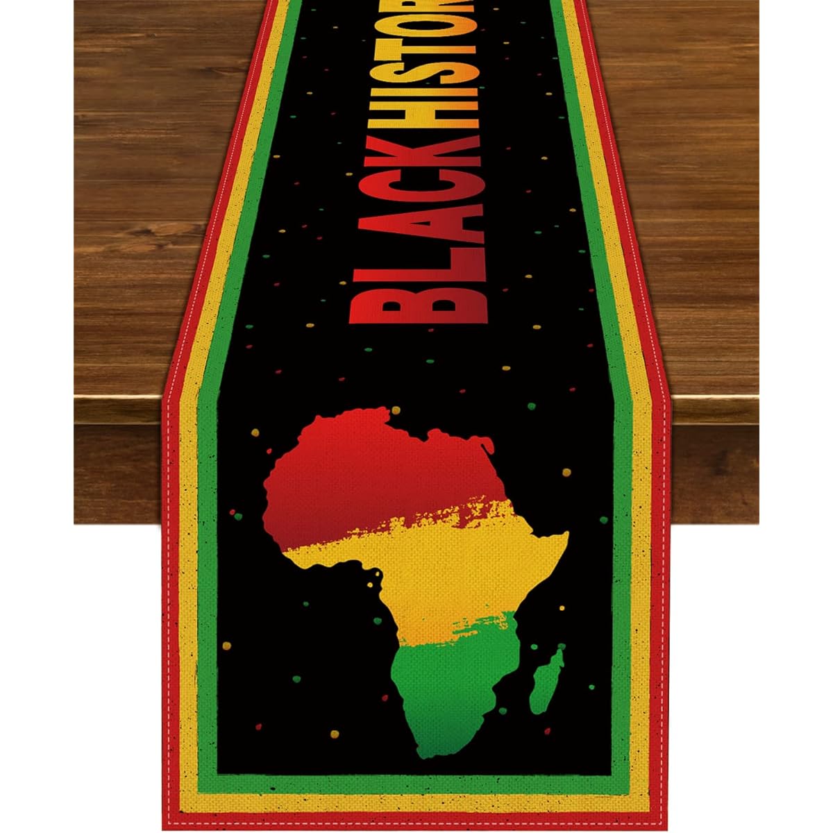 Nepnuser Black History Month Table Runner African American National Holiday Party Decor Home Kitchen Dining Room Decor - 72 inches