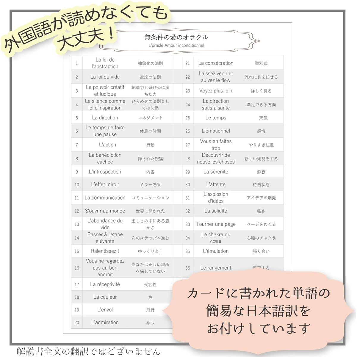 [Genuine product] Oracle of unconditional love [Oracle card meanings with Japanese list] Tarot fortune-telling
