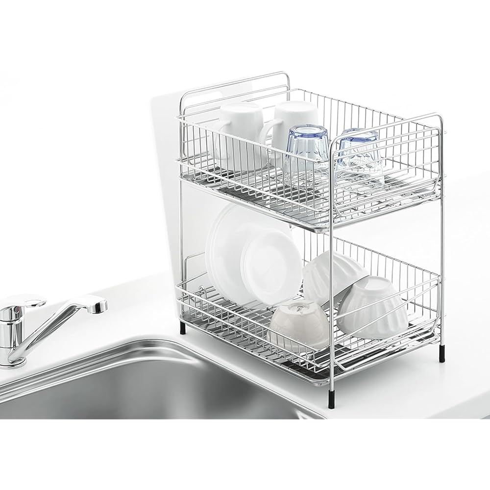 Pearl Metal Drainer Rack 2 Tier Stainless Steel At Aqua HB-3934