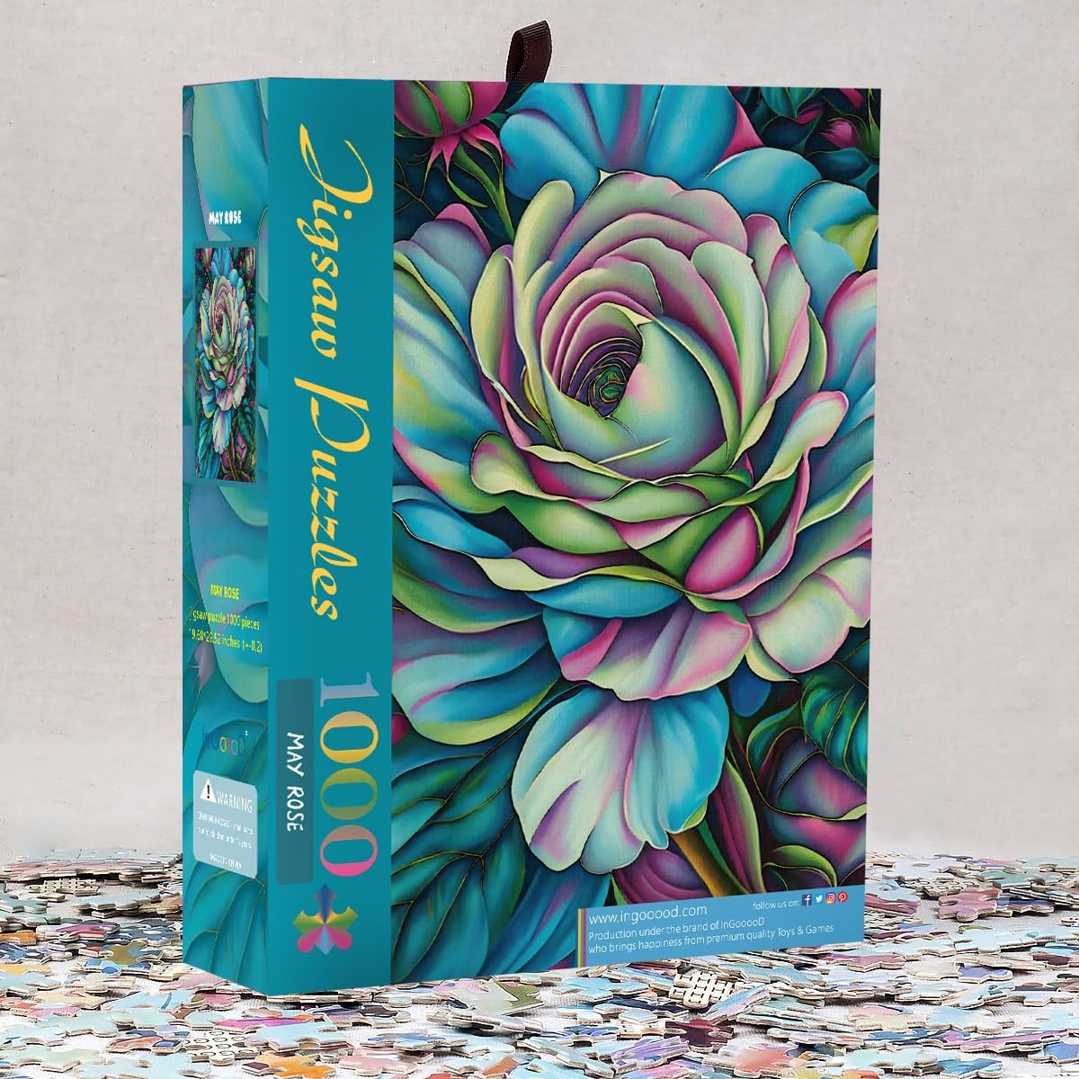 Ingooood Jigsaw Puzzle 1000 Pieces - Sneak Peek Series - May Rose - Entertainment Toys for Adults Special Graduation Birthday Gift Home Decoration