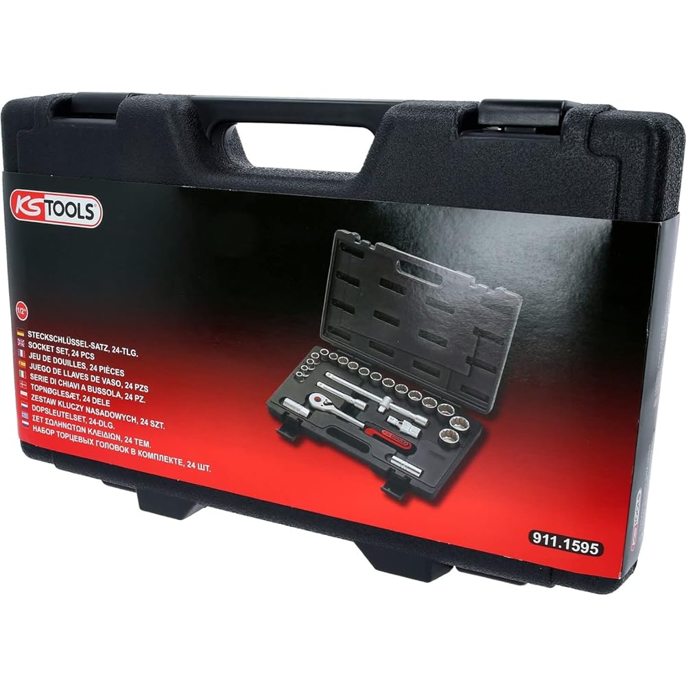 KS TOOLS 1/2" Socket set 24 pcs 12 point 911.1595