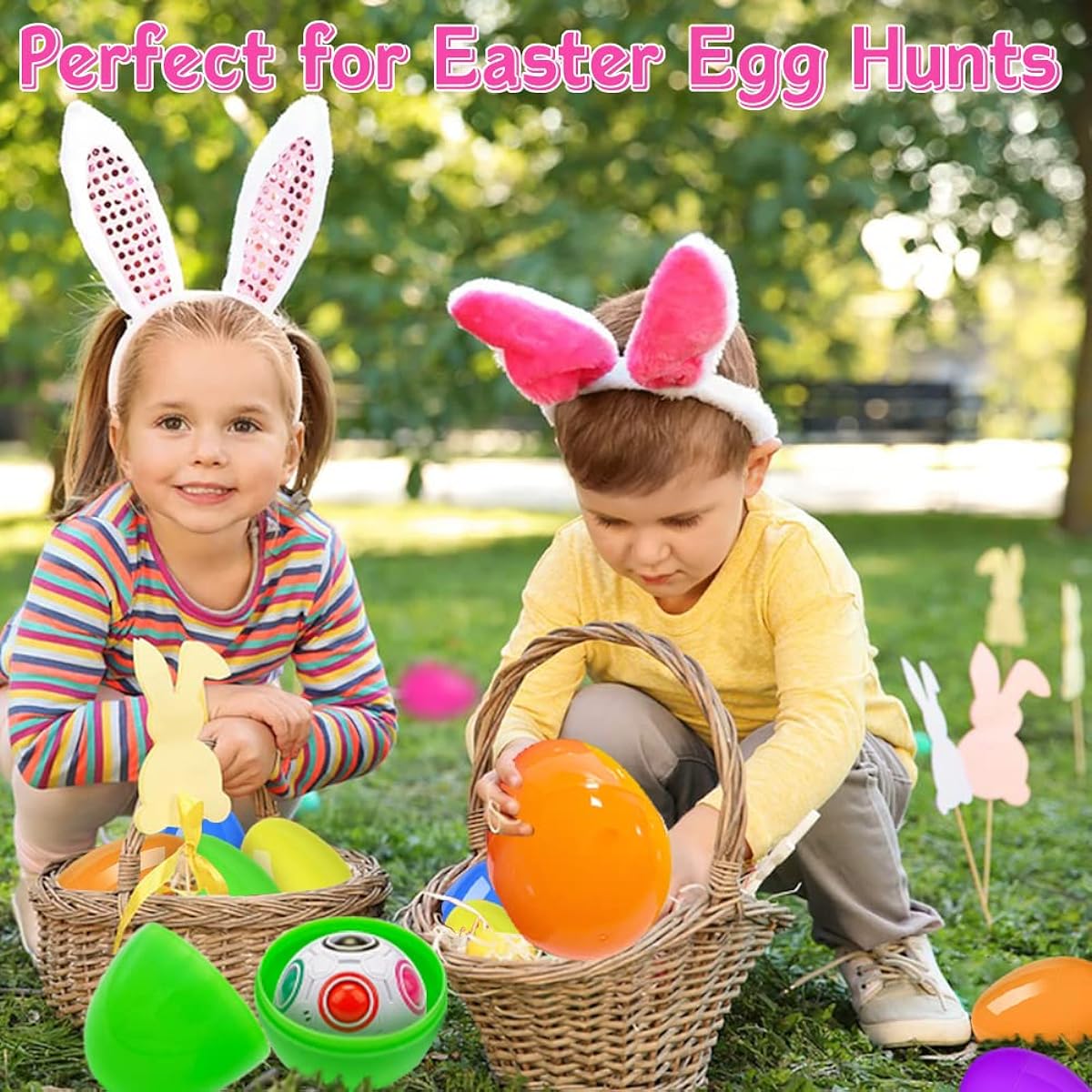 12 Jumbo Easter Eggs 6 Inch Giant Fillable Easter Eggs Empty Large Plastic Easter Eggs Colorful Bright Easter Eggs for Easter Egg Hunts, Easter Basket Stuffers/Fillers, Easter Theme Party Favors