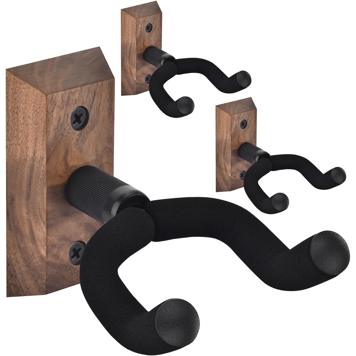 Guitar Wall Mount 3 Pack Black Walnut