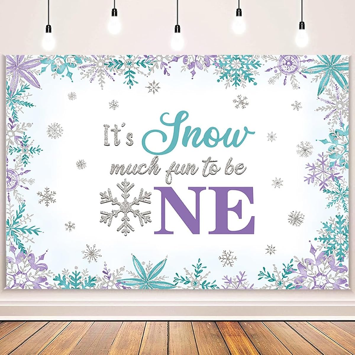 MEHOFOND Winter Happy 1st Birthday Backdrop It's Snow Much Fun to Be One Snow Much Fun to Be One Snowflake Happy Birthday Party Background Party Decorations Cake Table Decor Photo Booth Props 7x5ft