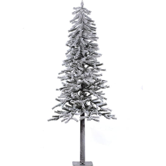 Vickerman 6' x 34" Flocked Alpine Artificial Unlit Christmas Tree, Green