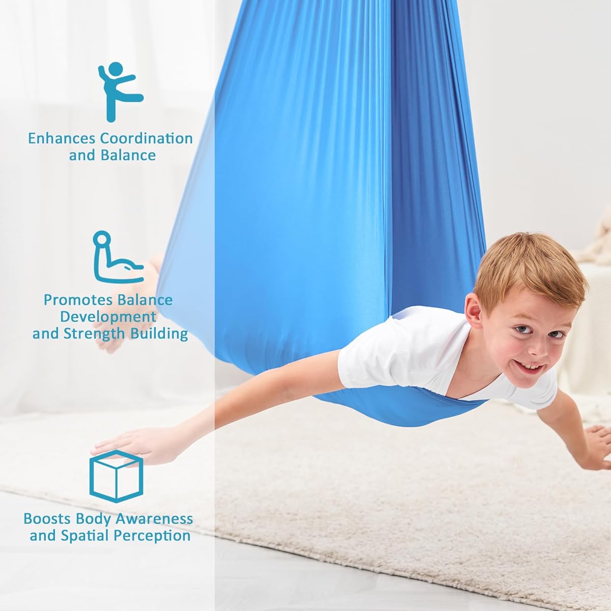 Sensory Swing Therapy Swing for Children with Special Needs (Hardware Included) Helps with ADHD Autism Sensory Processing Therapy Hammock for Both Indoor and Outdoor Use