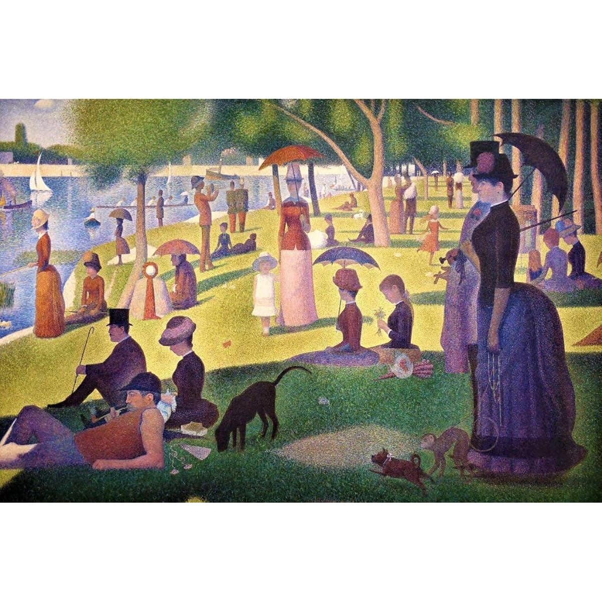 Nautilus Puzzles Mini Wooden Jigsaw Puzzle - La Grand Jatte by Georges Seurat - 50 Pieces - Made in the USA