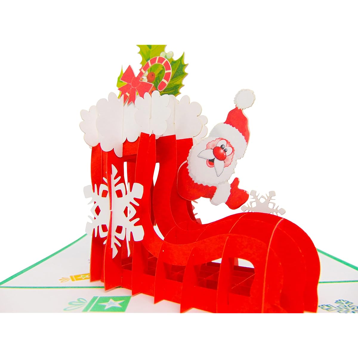 GREENHANDSHAKE Christmas Pop Up Cards 3D Collection – Handmade 3D Pop Up Greeting Cards for Christmas Holiday Christmas Gifts (Santa Claus Boots)