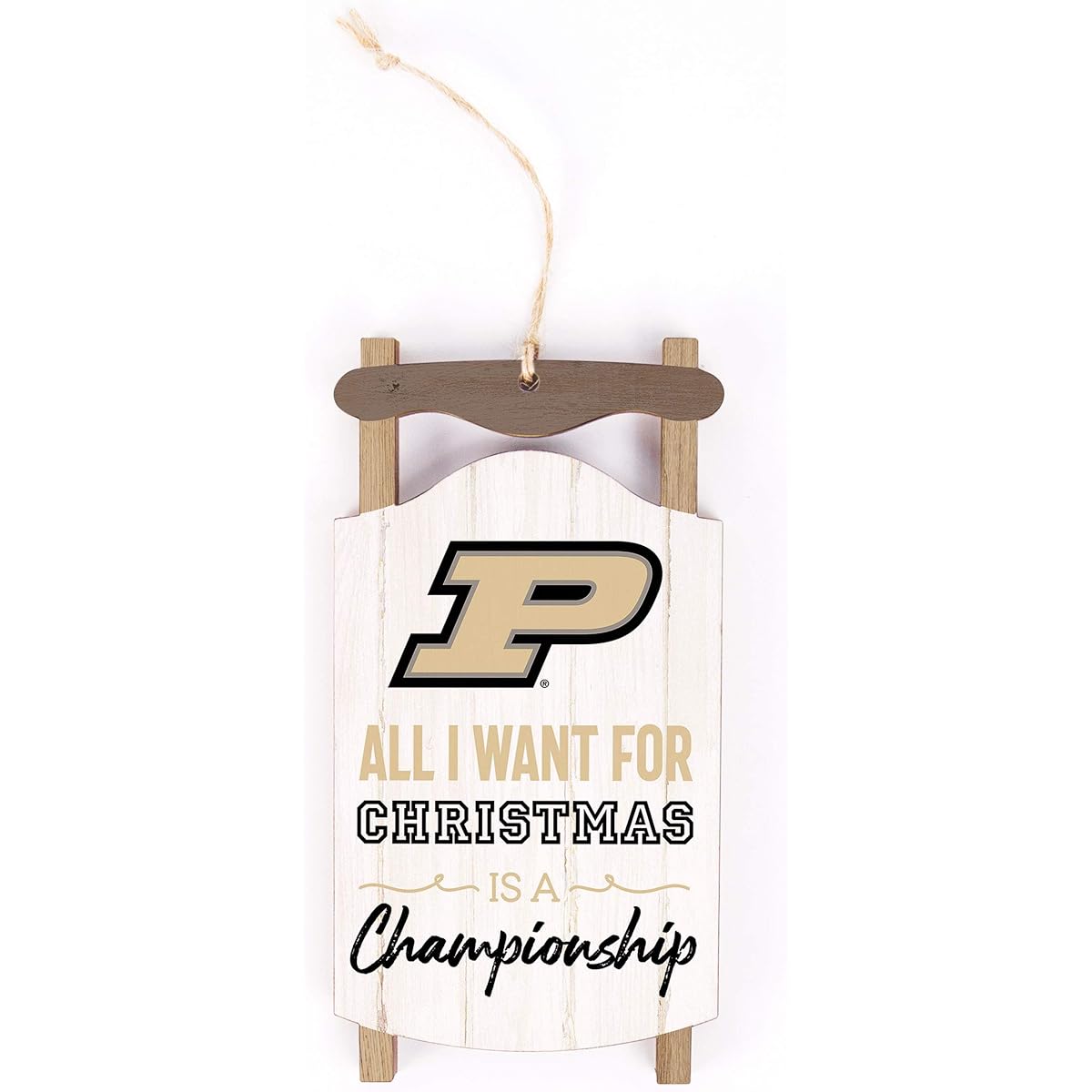P. Graham Dunn Purdue University Boilermakers Championship Thread 5 x 2.625 Wooden Holiday Ornament