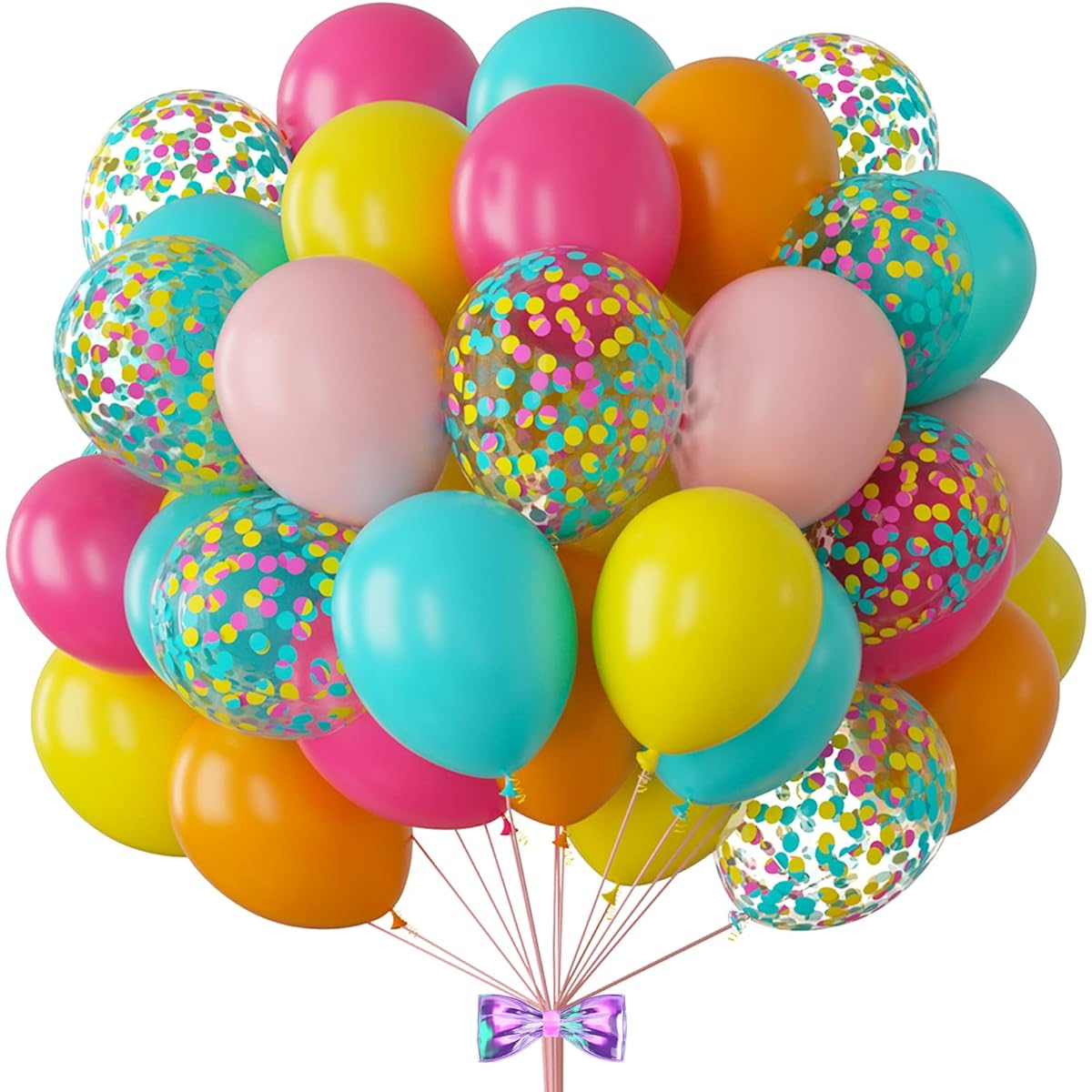 BBeipulas 85 Pieces Hot Pink Yellow Balloon Garland 12 Inch Summer Pool Balloons for Wedding Bridal Shower Birthday Party Decorations