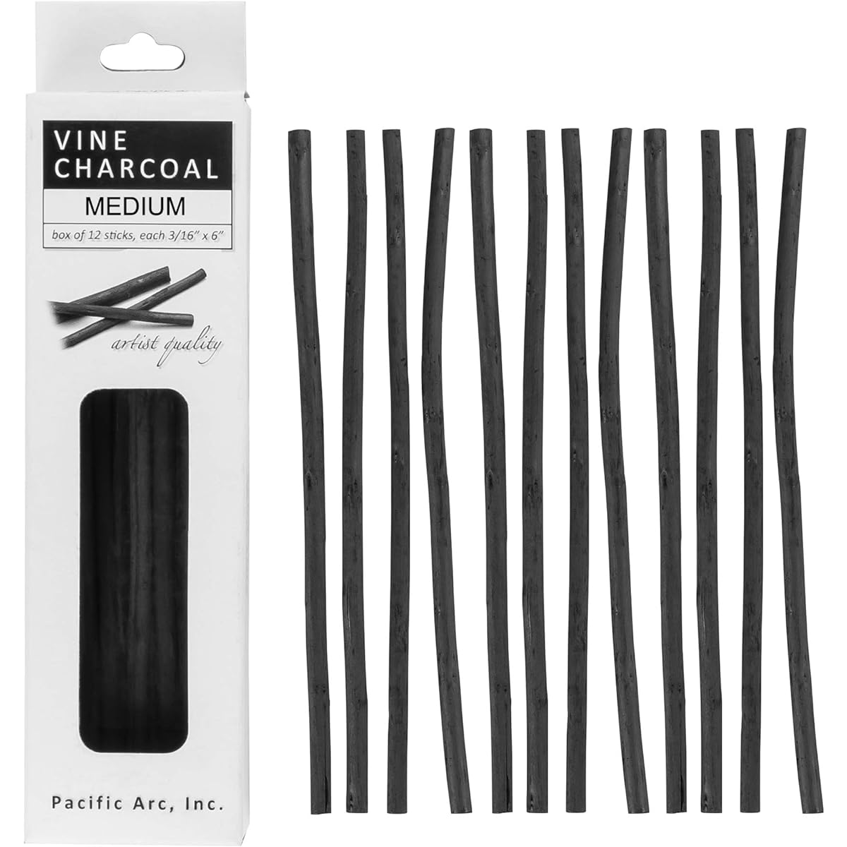 Vine Charcoal: 3/16 inch, 12/box