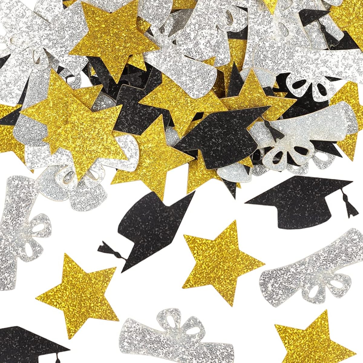 Hying Graduation Confetti 2023 for Table Gold Black Sequins Confetti Graduation Confetti 2023 Graduation Decorations Craft Card 2023 Decoration DIY