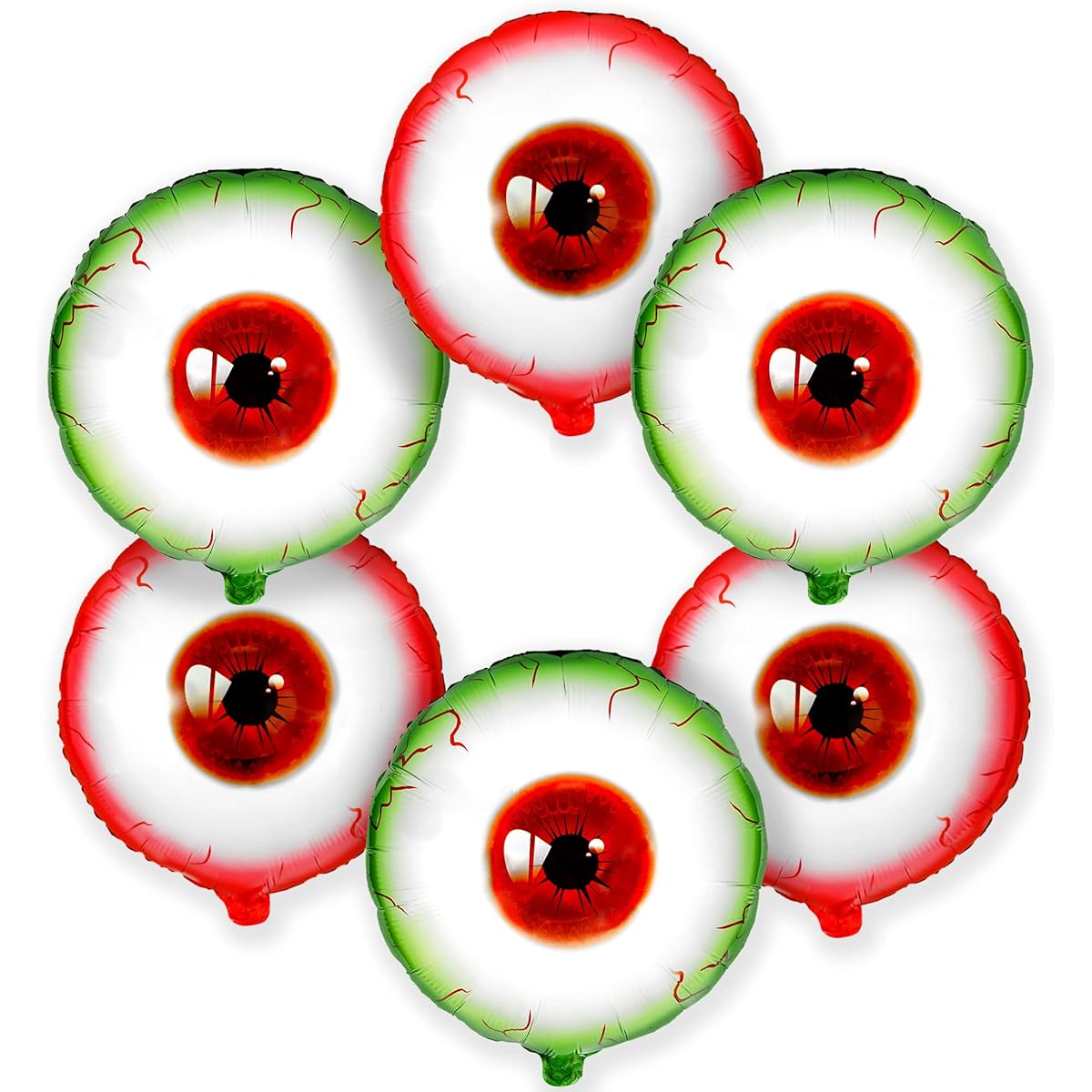 Large 20" Halloween Eyeball Balloons, Pack of 6 Halloween Foil Balloons, Halloween Party Decorations, Eye Balloons, Halloween Creepy Eyeballs, Haunted House Party Decorations