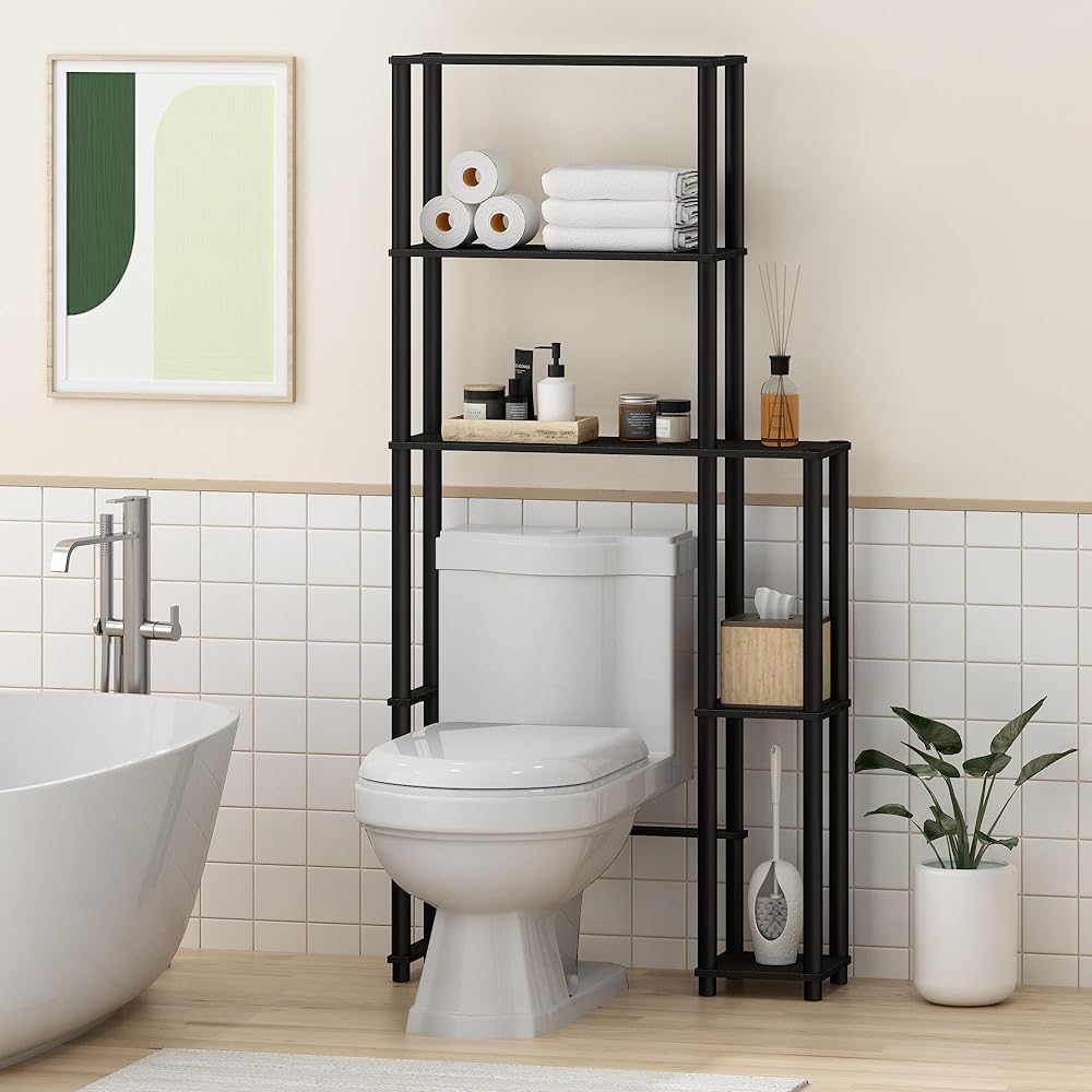 Furinno Turn N Tube Toilet Space Saver Espresso/Black 5 Tiers [Regular Japanese Import Product]