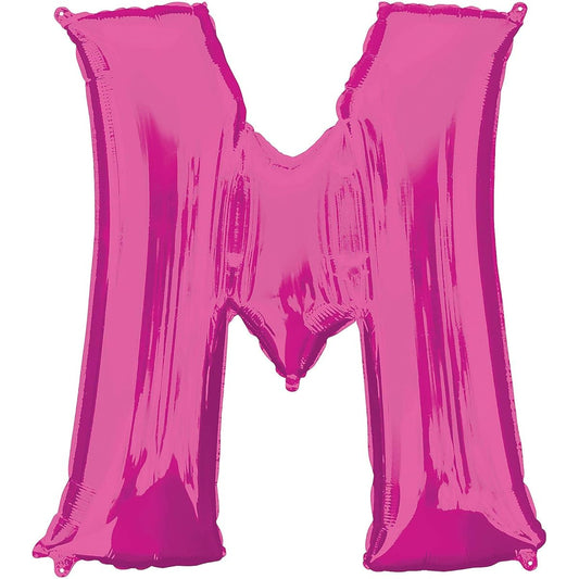 Anagram Balloons 35426 Letter M Foil Mylar Balloon, 34", Pink