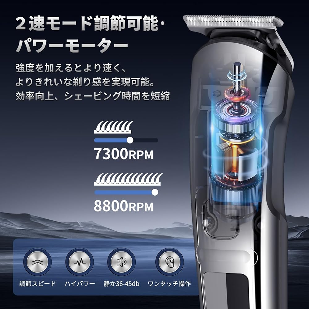 Beedove Body Shaver, Unwanted Shaver, Men's [6 Heads in 1 & 2 Adjustable Modes & Includes Storage Base & Full Body Hair Removal] vio Shaver, Men's Shaver, Electric Shaver, Hair/Beard/Nose Hair Cutter, Full Body Dry and Wet Use, Remaining Power Display, T