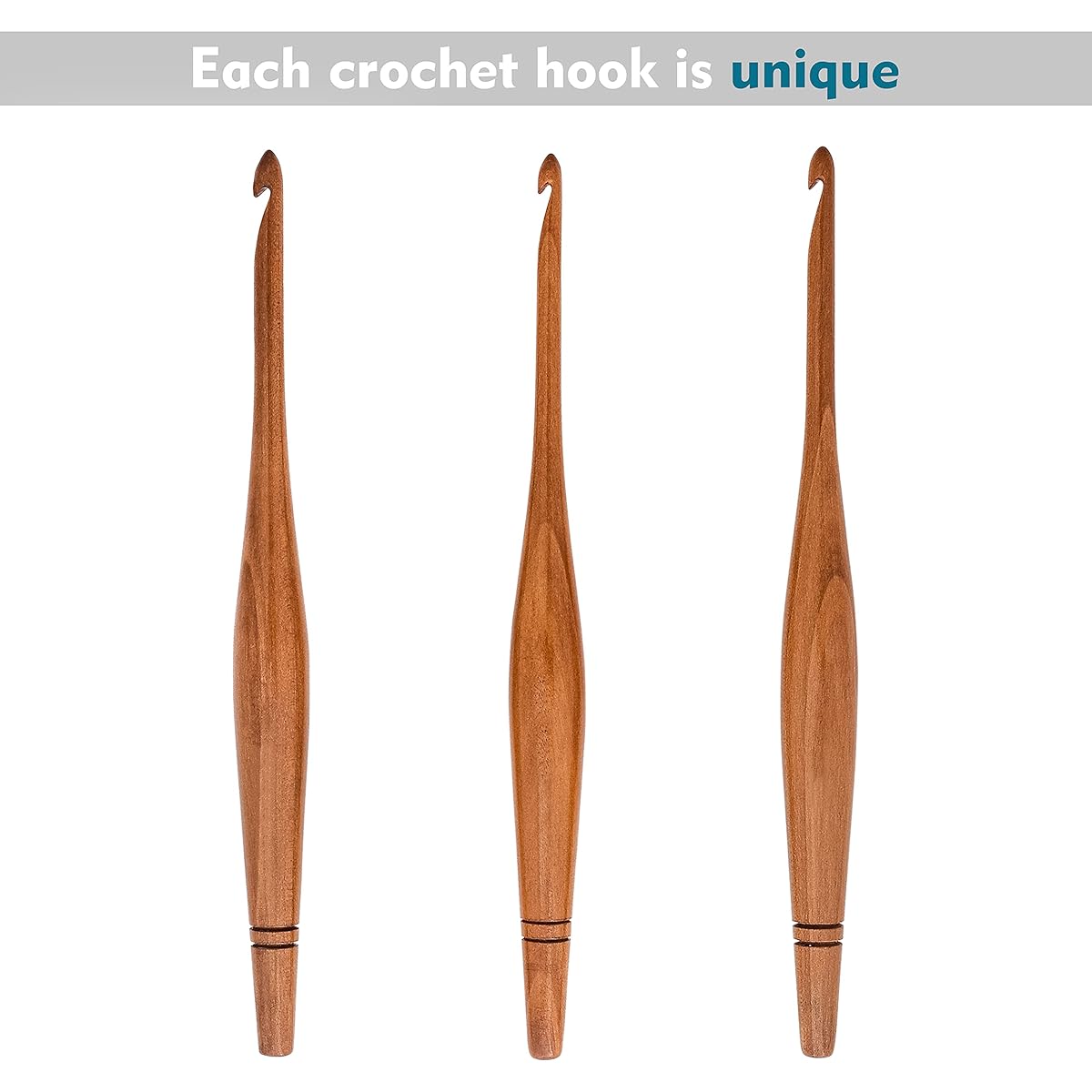 Ommi Ergonomic Handle Crochet Hook 7 Inch Camwood Crochet Knitting Needles Craft Yarn Weaving Great Gift (Camwood 7mm)
