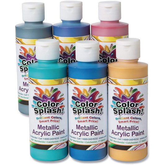 8oz Color Splash! Metallic Acrylic Paint Assortment (Set of 6)