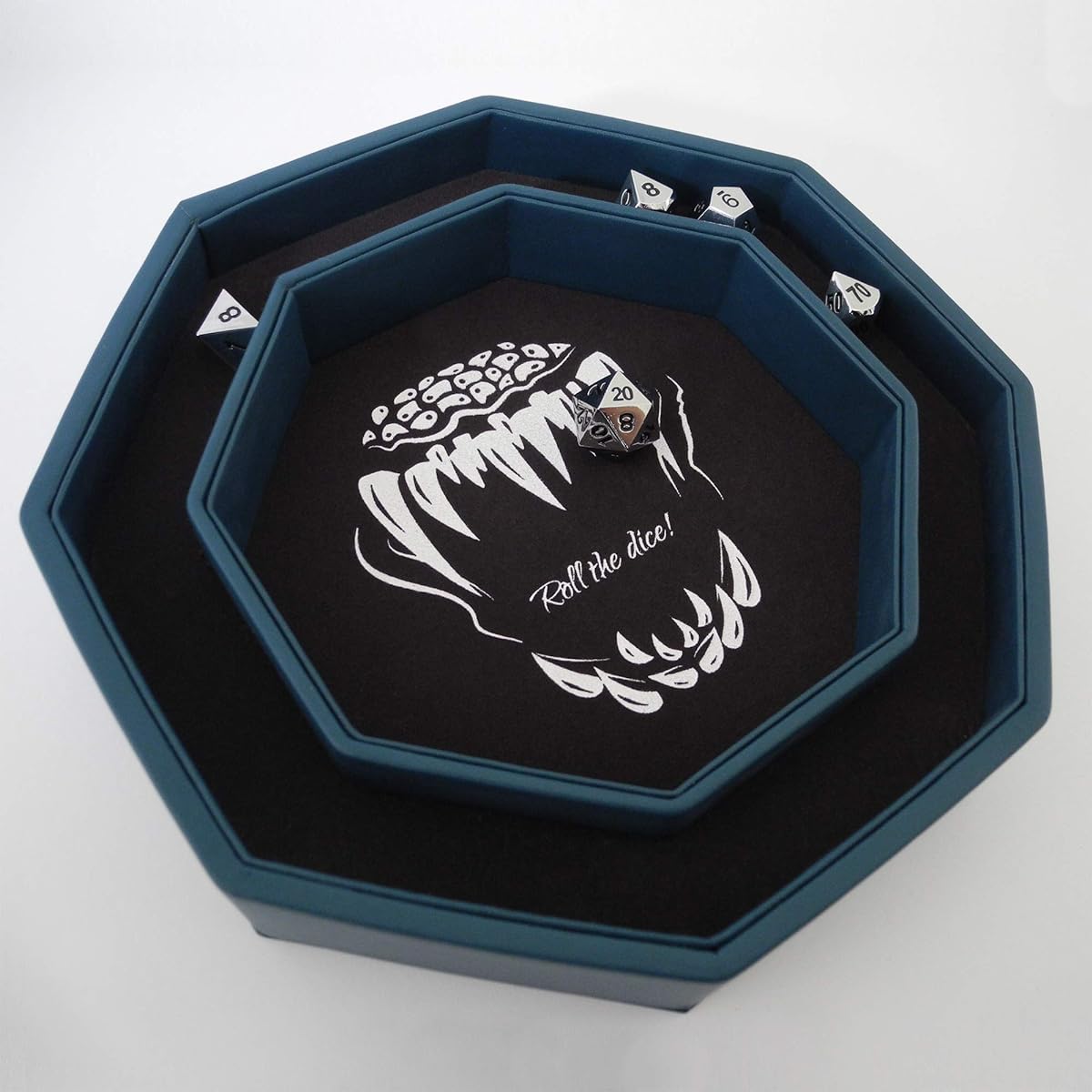Mythcarvers Dice Tray Frost Blue Dice Tray Felt Dice Tray for Dungeons & Dragons & RPG Games