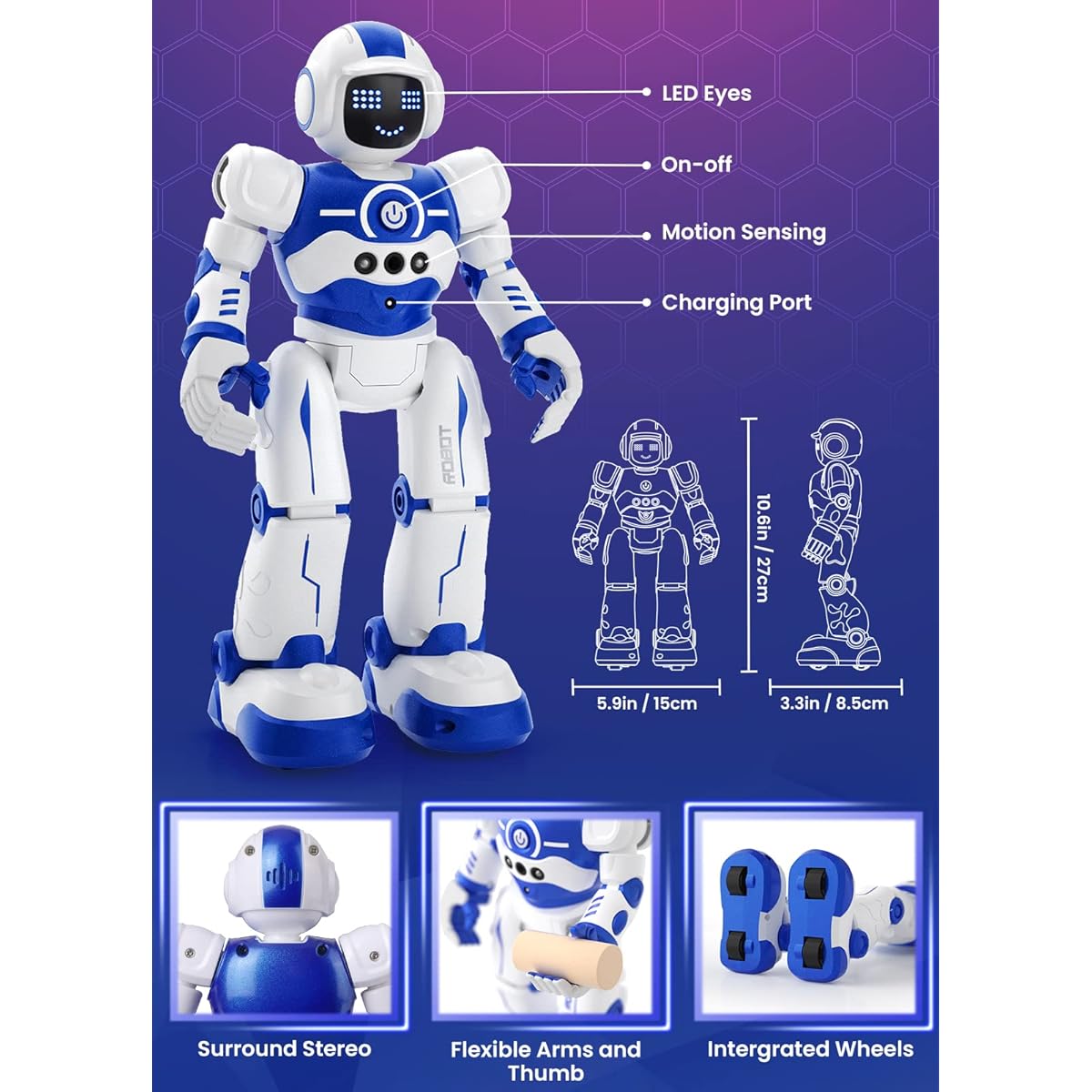 EduCuties Robot Toys for Kids, Programmable Remote Control, Smart Walking Dancing Robot Toy with Gestures & Sensing for 4 5 6 7 8 9 10 Year Old Boys, Birthday Gift