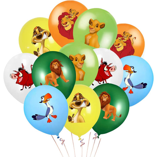 48pcs Lion King Party Balloon Decorations, 6 Styles Colorful Lion King Theme Latex Balloons for Kids Birthday Jungle Lion Party Decorations Supplies