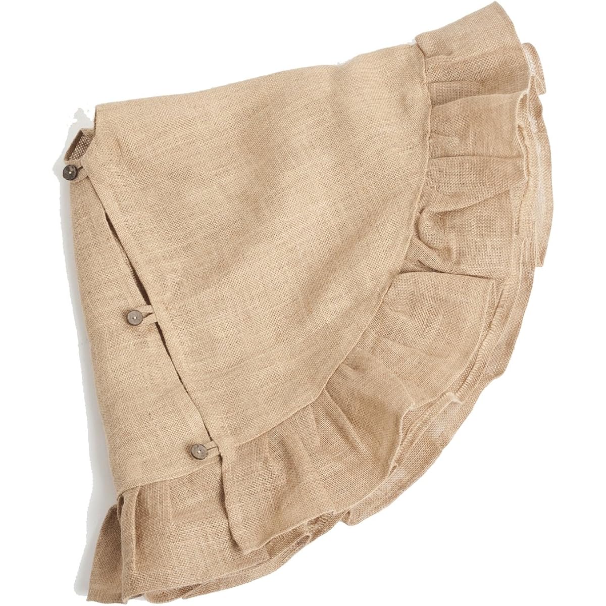 Jute Burlap Christmas Holiday Tree Skirt, 53" Round Beige OGST9613.N53R