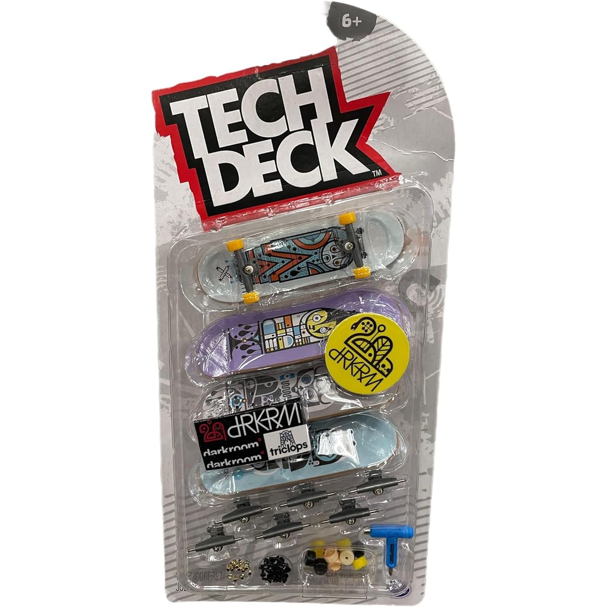 TECH DECK SK8shop Bonus Pack Mini Finger Skateboard Multipack 2022 Series (Dark Room (4 Pack)
