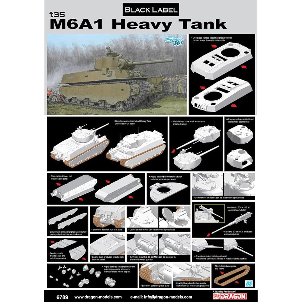 Platts 1/35 World War II US Army M6A1 Heavy Tank Plastic Model