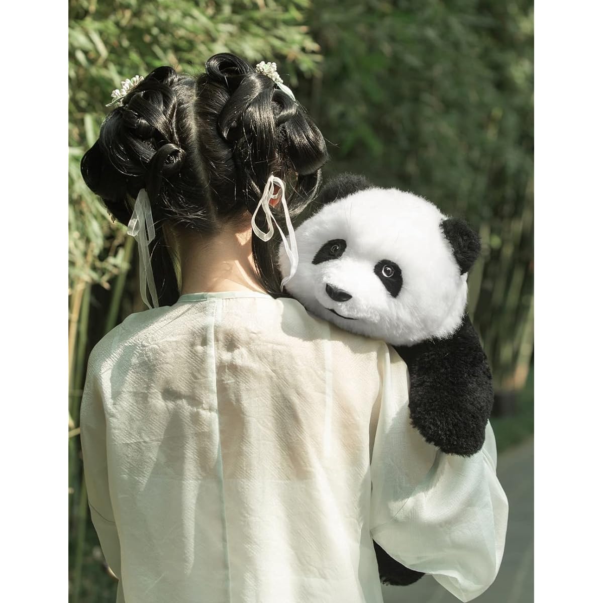 Panda stuffed toy is realistic and realistic, panda gift for panda lover, decoration, completely handmade panda stuffed toy Handmade stuffed toy (sitting panda)