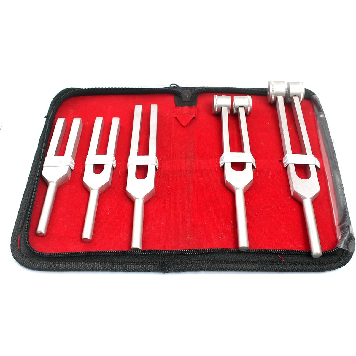 LAJA IMPORTS Tuning Fork Set of 5 {C128 C256 C512 C1024 C2048} Free zipper case included