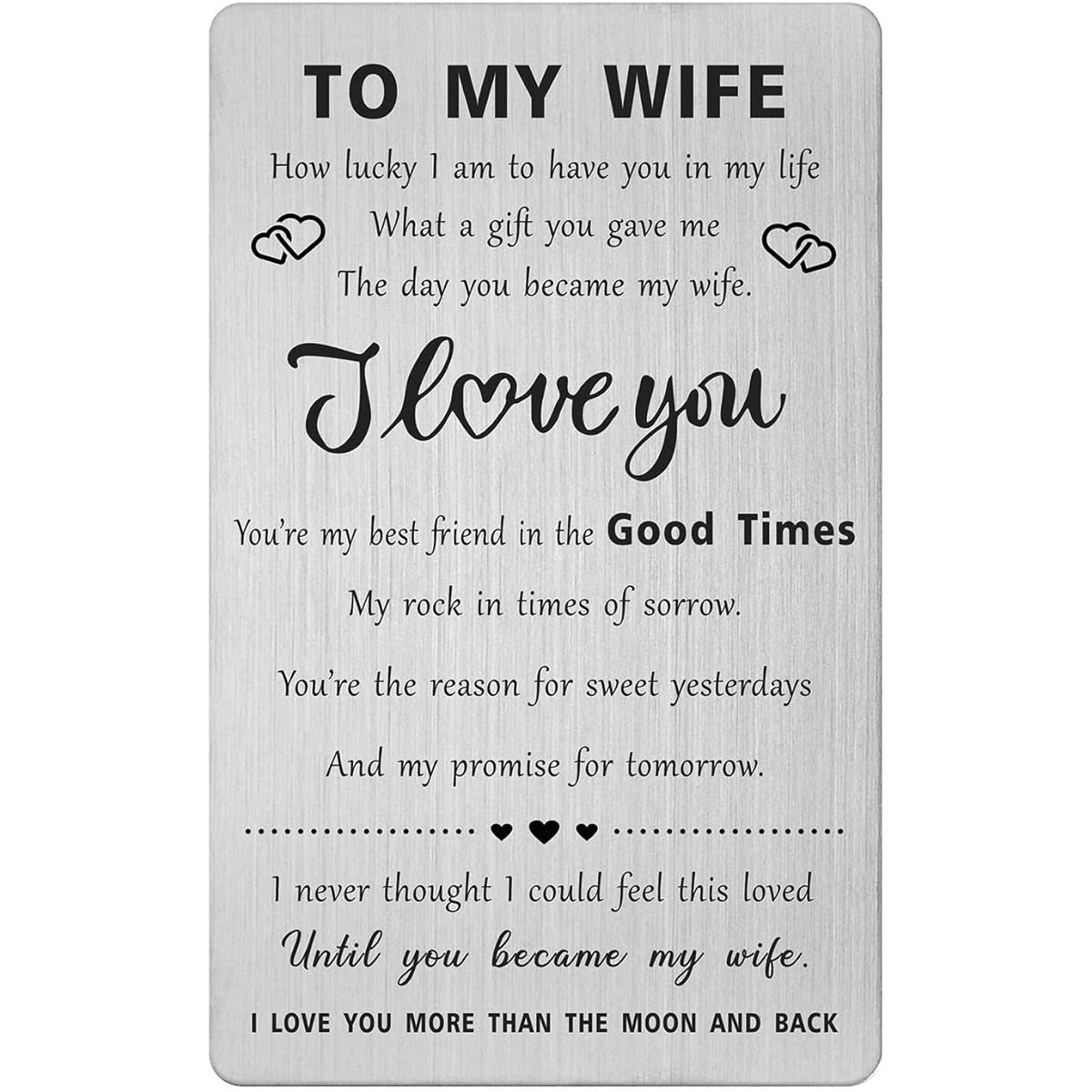 Wife Wedding Anniversary Card Gift I Love My Wife Mini Love Note Deployment Gift from Husband to Wife I Love You Gift for Her