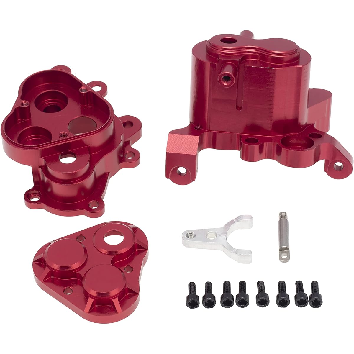 DKKY Metal Central Gearbox Shell Motor Mount Housing Case for TRAXXAS TRX4 RC Crawler (Red)
