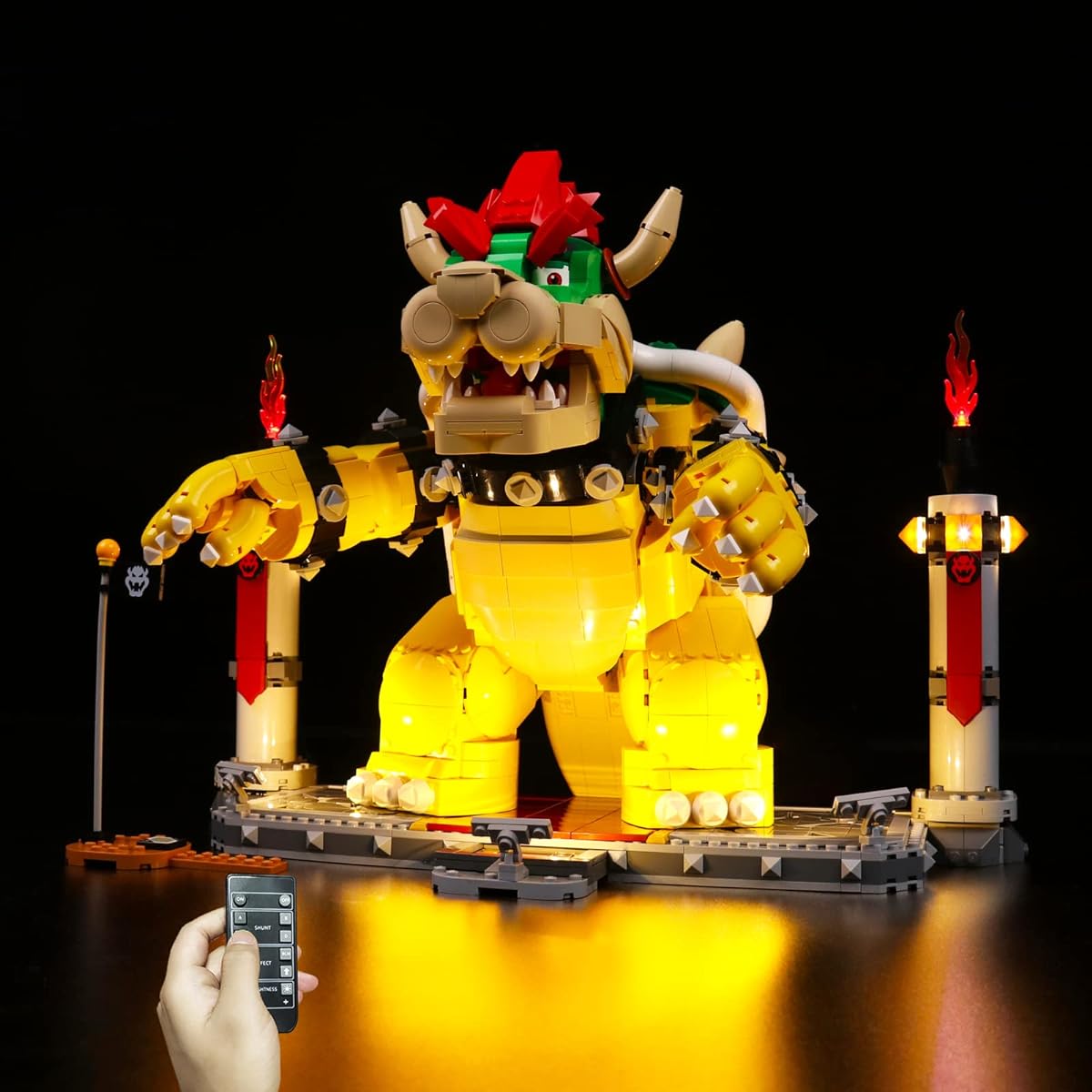 BrickBling LED Lights for Lego 71411 Mighty Bowser Building Playset Remote Control Lighting Compatible with Lego Bowser - No Model