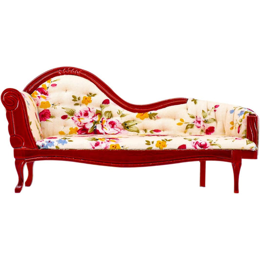 1:12 Scale Miniature Furniture Sofa Vintage Mini Wood Carving Couch Mini House Living Room Bedroom Decoration