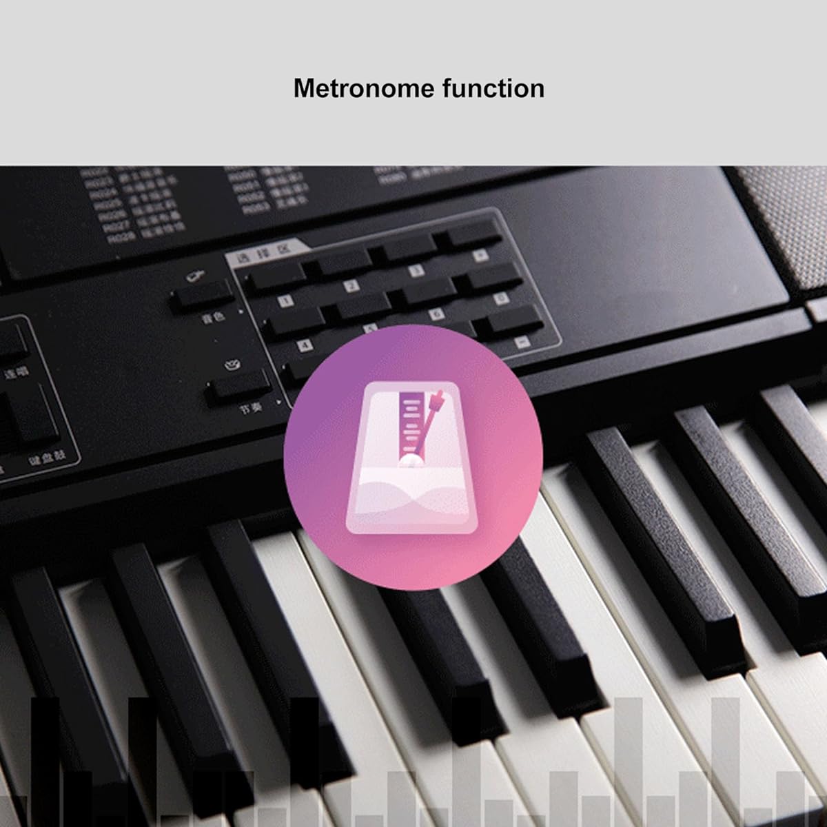 73 Keys Portable Keyboard, Portable Standard Piano Keyboard Plastic HiFi Stereo 80 Demo Songs Wide Range 100-240V (US Regulation)